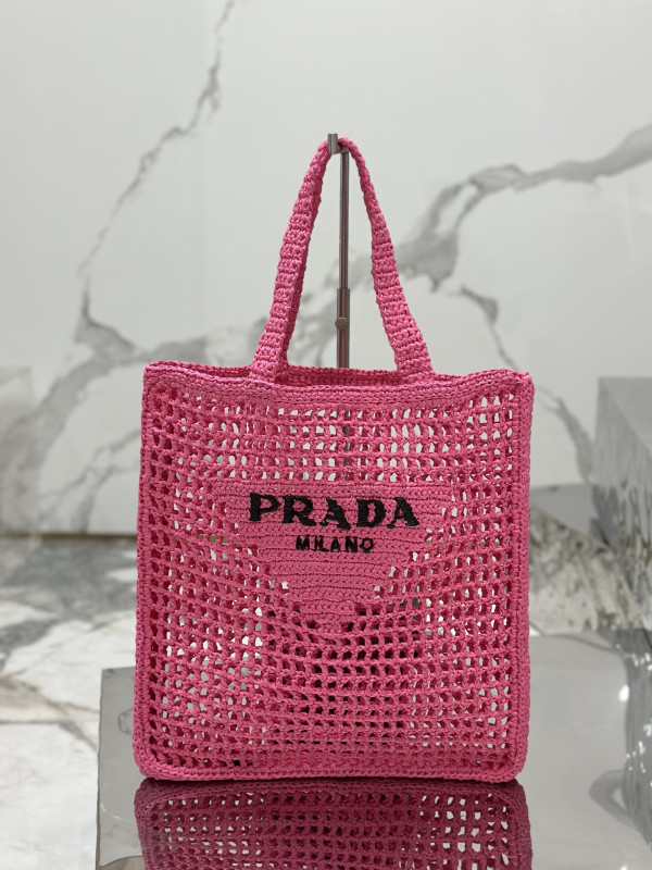 PRADA Crochet tote bag [C1TLT-074343] CELINE CHANEL ACCESSORIES LOEWE SHOES LOUIS VUITTON DIRO YSL OTHER BRAND HANDBAGS BALENCIAGA BOTTEGA VENETA GOYARD HERMES BURBERRY VALENTINO GUCCI FENDI MIUMIU CHLOE PRADA BVLGARI SUITCASE NEW ARRIVAL 