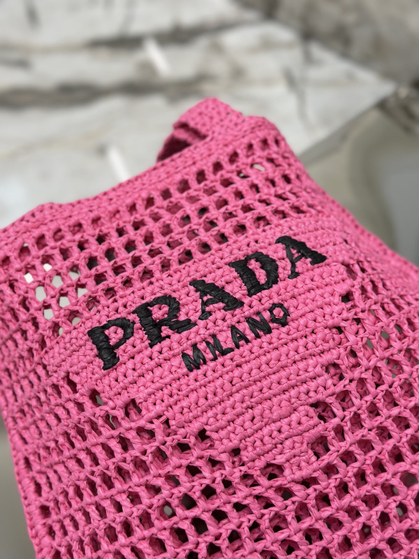 PRADA Crochet tote bag [C1TLT-074343] CELINE CHANEL ACCESSORIES LOEWE SHOES LOUIS VUITTON DIRO YSL OTHER BRAND HANDBAGS BALENCIAGA BOTTEGA VENETA GOYARD HERMES BURBERRY VALENTINO GUCCI FENDI MIUMIU CHLOE PRADA BVLGARI SUITCASE NEW ARRIVAL 