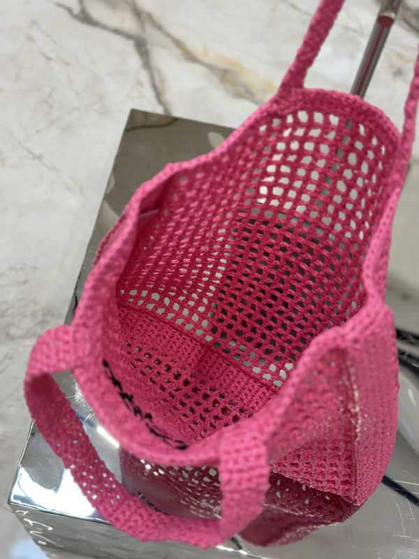PRADA Crochet tote bag [C1TLT-074343] CELINE CHANEL ACCESSORIES LOEWE SHOES LOUIS VUITTON DIRO YSL OTHER BRAND HANDBAGS BALENCIAGA BOTTEGA VENETA GOYARD HERMES BURBERRY VALENTINO GUCCI FENDI MIUMIU CHLOE PRADA BVLGARI SUITCASE NEW ARRIVAL 