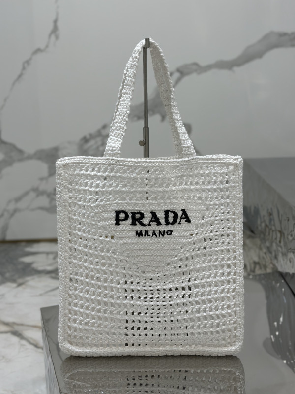 PRADA Crochet tote bag [C1TLT-072706] CELINE CHANEL ACCESSORIES LOEWE SHOES LOUIS VUITTON DIRO YSL OTHER BRAND HANDBAGS BALENCIAGA BOTTEGA VENETA GOYARD HERMES BURBERRY VALENTINO GUCCI FENDI MIUMIU CHLOE PRADA BVLGARI SUITCASE NEW ARRIVAL 