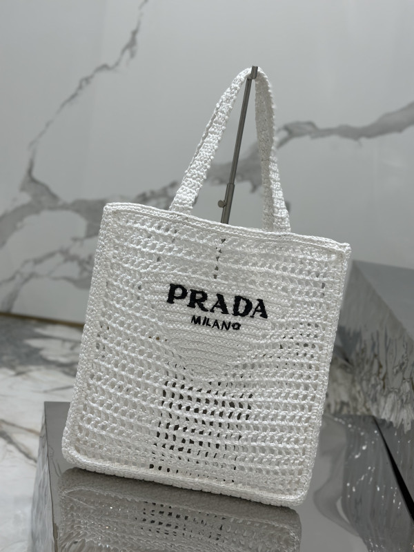 PRADA Crochet tote bag [C1TLT-072706] CELINE CHANEL ACCESSORIES LOEWE SHOES LOUIS VUITTON DIRO YSL OTHER BRAND HANDBAGS BALENCIAGA BOTTEGA VENETA GOYARD HERMES BURBERRY VALENTINO GUCCI FENDI MIUMIU CHLOE PRADA BVLGARI SUITCASE NEW ARRIVAL 
