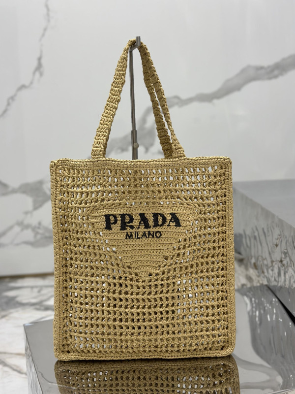 PRADA Crochet tote bag [C1TLT-072424] CELINE CHANEL ACCESSORIES LOEWE SHOES LOUIS VUITTON DIRO YSL OTHER BRAND HANDBAGS BALENCIAGA BOTTEGA VENETA GOYARD HERMES BURBERRY VALENTINO GUCCI FENDI MIUMIU CHLOE PRADA BVLGARI SUITCASE NEW ARRIVAL 