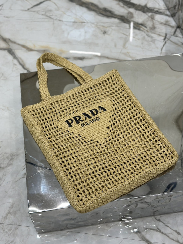 PRADA Crochet tote bag [C1TLT-072424] CELINE CHANEL ACCESSORIES LOEWE SHOES LOUIS VUITTON DIRO YSL OTHER BRAND HANDBAGS BALENCIAGA BOTTEGA VENETA GOYARD HERMES BURBERRY VALENTINO GUCCI FENDI MIUMIU CHLOE PRADA BVLGARI SUITCASE NEW ARRIVAL 