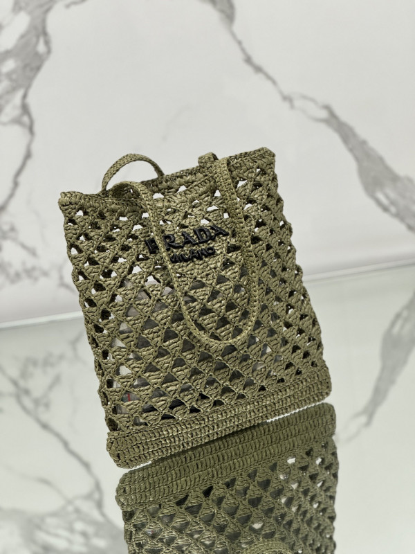 PRADA Woven fabric crochet tote bag [C1TLT-072045] CELINE CHANEL ACCESSORIES LOEWE SHOES LOUIS VUITTON DIRO YSL OTHER BRAND HANDBAGS BALENCIAGA BOTTEGA VENETA GOYARD HERMES BURBERRY VALENTINO GUCCI FENDI MIUMIU CHLOE PRADA BVLGARI SUITCASE NEW ARRIVAL 
