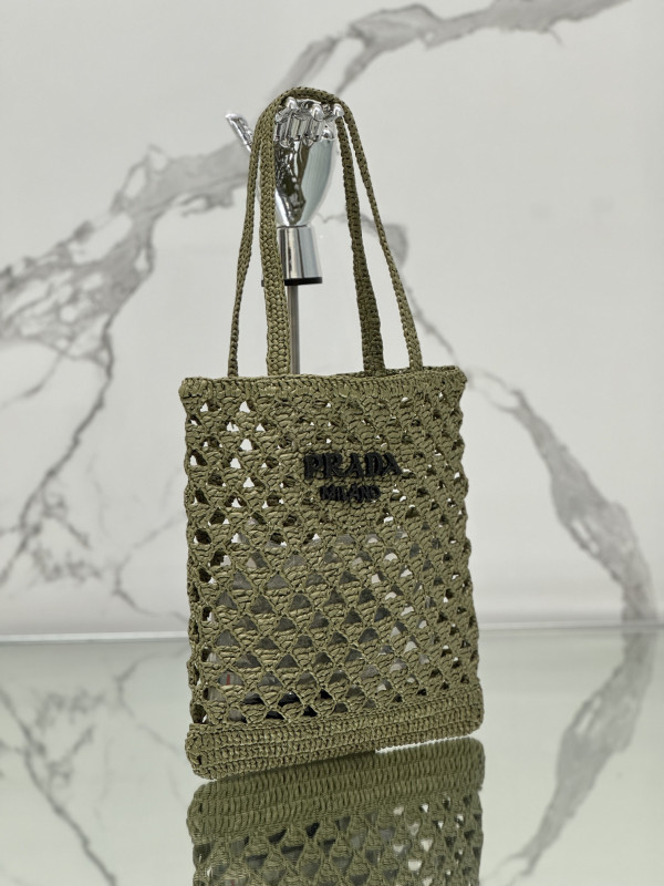 PRADA Woven fabric crochet tote bag [C1TLT-072045] CELINE CHANEL ACCESSORIES LOEWE SHOES LOUIS VUITTON DIRO YSL OTHER BRAND HANDBAGS BALENCIAGA BOTTEGA VENETA GOYARD HERMES BURBERRY VALENTINO GUCCI FENDI MIUMIU CHLOE PRADA BVLGARI SUITCASE NEW ARRIVAL 