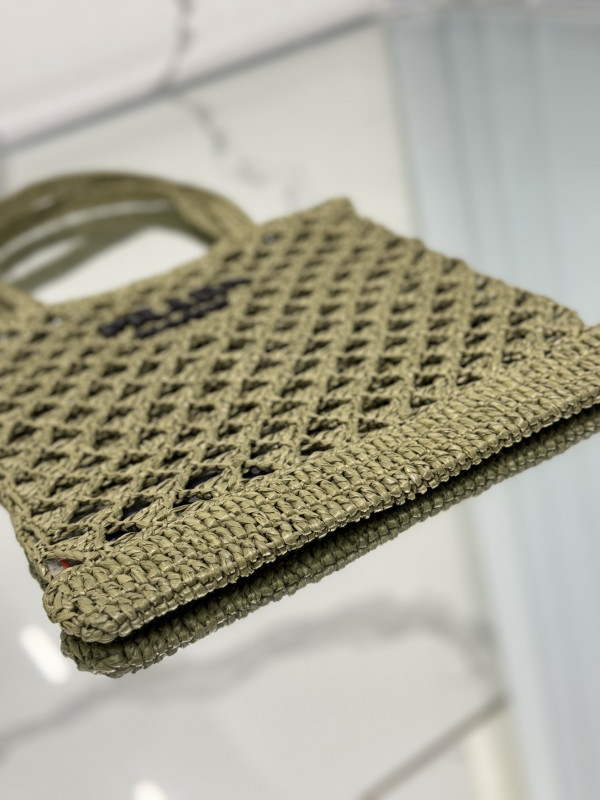 PRADA Woven fabric crochet tote bag [C1TLT-072045] CELINE CHANEL ACCESSORIES LOEWE SHOES LOUIS VUITTON DIRO YSL OTHER BRAND HANDBAGS BALENCIAGA BOTTEGA VENETA GOYARD HERMES BURBERRY VALENTINO GUCCI FENDI MIUMIU CHLOE PRADA BVLGARI SUITCASE NEW ARRIVAL 