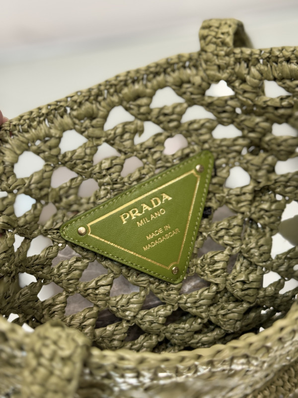 PRADA Woven fabric crochet tote bag [C1TLT-072045] CELINE CHANEL ACCESSORIES LOEWE SHOES LOUIS VUITTON DIRO YSL OTHER BRAND HANDBAGS BALENCIAGA BOTTEGA VENETA GOYARD HERMES BURBERRY VALENTINO GUCCI FENDI MIUMIU CHLOE PRADA BVLGARI SUITCASE NEW ARRIVAL 