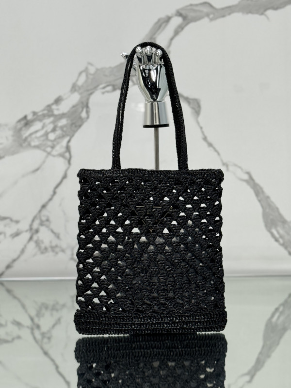 PRADA Woven fabric crochet tote bag [1BG493-01] CELINE CHANEL ACCESSORIES LOEWE SHOES LOUIS VUITTON DIRO YSL OTHER BRAND HANDBAGS BALENCIAGA BOTTEGA VENETA GOYARD HERMES BURBERRY VALENTINO GUCCI FENDI MIUMIU CHLOE PRADA BVLGARI SUITCASE NEW ARRIVAL 