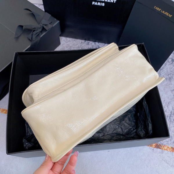 YSL NIKI MEDIUM IN VINTAGE LEATHER-28*20*8CM [633158奶白色] CELINE CHANEL ACCESSORIES LOEWE SHOES LOUIS VUITTON DIRO YSL OTHER BRAND HANDBAGS BALENCIAGA BOTTEGA VENETA GOYARD HERMES BURBERRY VALENTINO GUCCI FENDI MIUMIU CHLOE PRADA BVLGARI SUITCASE NEW ARRIVAL 