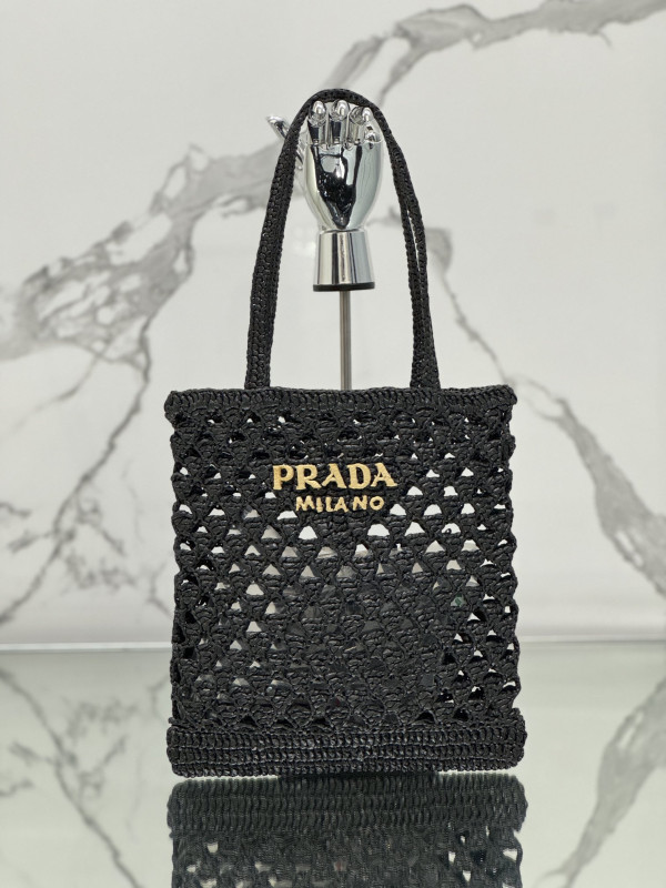 (image for) PRADA Woven fabric crochet tote bag