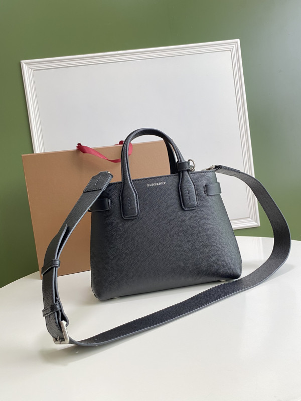 BURBERRY Check Bowling Bag-26*12*19CM (image for) BURBERRY Check Bowling Bag-26*12*19CM
