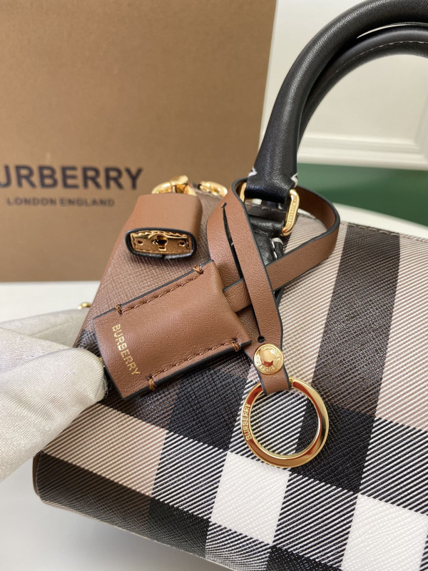 BURBERRY Mini Check Bowling Bag-18.5*11*12CM [C1TLK-024403] CELINE CHANEL ACCESSORIES LOEWE SHOES LOUIS VUITTON DIRO YSL OTHER BRAND HANDBAGS BALENCIAGA BOTTEGA VENETA GOYARD HERMES BURBERRY VALENTINO GUCCI FENDI MIUMIU CHLOE PRADA BVLGARI SUITCASE NEW ARRIVAL 