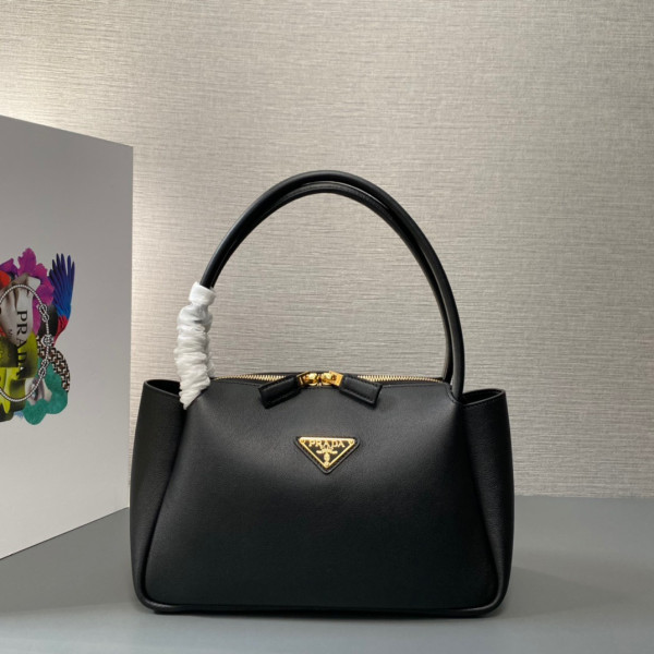 Prada leather handbag-28*18*11CM [1BA444-01] CELINE CHANEL ACCESSORIES LOEWE SHOES LOUIS VUITTON DIRO YSL OTHER BRAND HANDBAGS BALENCIAGA BOTTEGA VENETA GOYARD HERMES BURBERRY VALENTINO GUCCI FENDI MIUMIU CHLOE PRADA BVLGARI SUITCASE NEW ARRIVAL 
