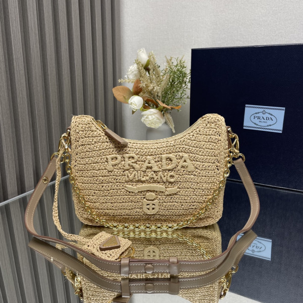 Prada hobo bag-23*17*6.5CM [1BC204-05] CELINE CHANEL ACCESSORIES LOEWE SHOES LOUIS VUITTON DIRO YSL OTHER BRAND HANDBAGS BALENCIAGA BOTTEGA VENETA GOYARD HERMES BURBERRY VALENTINO GUCCI FENDI MIUMIU CHLOE PRADA BVLGARI SUITCASE NEW ARRIVAL 