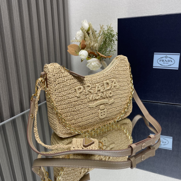 Prada hobo bag-23*17*6.5CM [1BC204-05] CELINE CHANEL ACCESSORIES LOEWE SHOES LOUIS VUITTON DIRO YSL OTHER BRAND HANDBAGS BALENCIAGA BOTTEGA VENETA GOYARD HERMES BURBERRY VALENTINO GUCCI FENDI MIUMIU CHLOE PRADA BVLGARI SUITCASE NEW ARRIVAL 