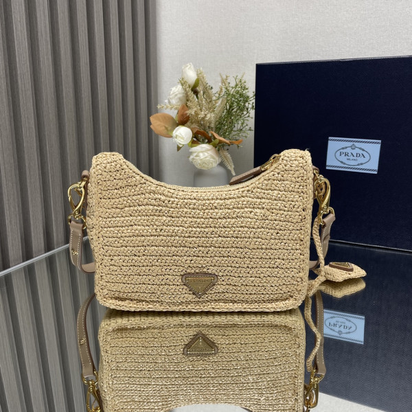 Prada hobo bag-23*17*6.5CM [1BC204-05] CELINE CHANEL ACCESSORIES LOEWE SHOES LOUIS VUITTON DIRO YSL OTHER BRAND HANDBAGS BALENCIAGA BOTTEGA VENETA GOYARD HERMES BURBERRY VALENTINO GUCCI FENDI MIUMIU CHLOE PRADA BVLGARI SUITCASE NEW ARRIVAL 
