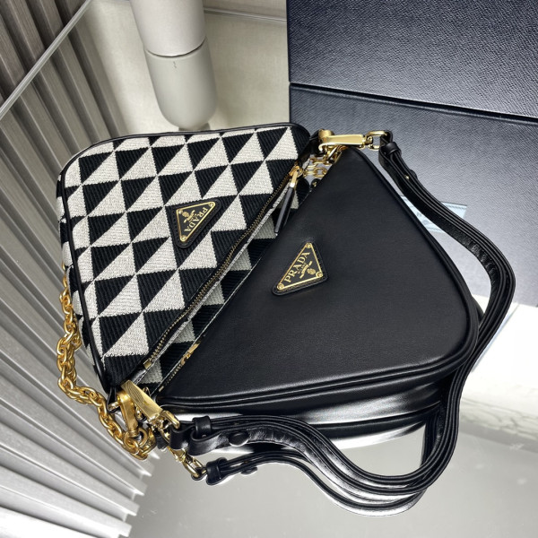 Prada Triangular sequined pouch-26*16*13CM [1BC176-03] CELINE CHANEL ACCESSORIES LOEWE SHOES LOUIS VUITTON DIRO YSL OTHER BRAND HANDBAGS BALENCIAGA BOTTEGA VENETA GOYARD HERMES BURBERRY VALENTINO GUCCI FENDI MIUMIU CHLOE PRADA BVLGARI SUITCASE NEW ARRIVAL 
