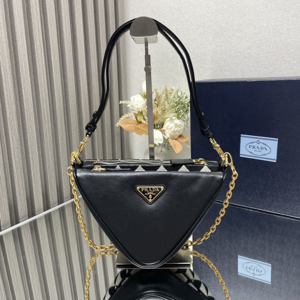 Prada Triangular sequined pouch-26*16*13CM [1BC176-03] CELINE CHANEL ACCESSORIES LOEWE SHOES LOUIS VUITTON DIRO YSL OTHER BRAND HANDBAGS BALENCIAGA BOTTEGA VENETA GOYARD HERMES BURBERRY VALENTINO GUCCI FENDI MIUMIU CHLOE PRADA BVLGARI SUITCASE NEW ARRIVAL 
