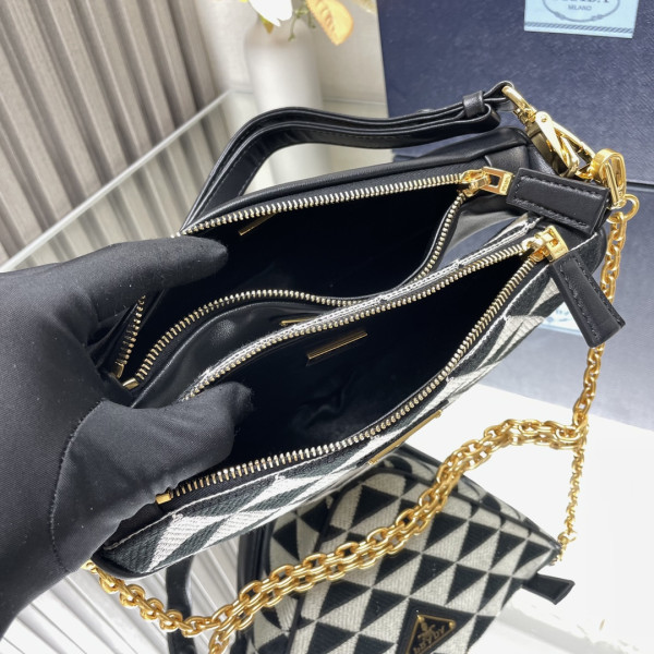 Prada Triangular sequined pouch-26*16*13CM [1BC176-03] CELINE CHANEL ACCESSORIES LOEWE SHOES LOUIS VUITTON DIRO YSL OTHER BRAND HANDBAGS BALENCIAGA BOTTEGA VENETA GOYARD HERMES BURBERRY VALENTINO GUCCI FENDI MIUMIU CHLOE PRADA BVLGARI SUITCASE NEW ARRIVAL 