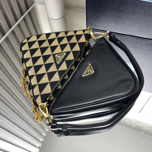 Prada Triangular sequined pouch-26*16*13CM [1BC176-01] CELINE CHANEL ACCESSORIES LOEWE SHOES LOUIS VUITTON DIRO YSL OTHER BRAND HANDBAGS BALENCIAGA BOTTEGA VENETA GOYARD HERMES BURBERRY VALENTINO GUCCI FENDI MIUMIU CHLOE PRADA BVLGARI SUITCASE NEW ARRIVAL 