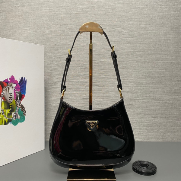 (image for) PRADA Cleo satin bag with appliqués-22x18.5x4.5CM