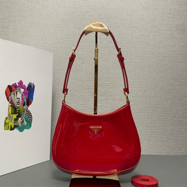 (image for) PRADA Cleo satin bag with appliqués-22x18.5x4.5CM