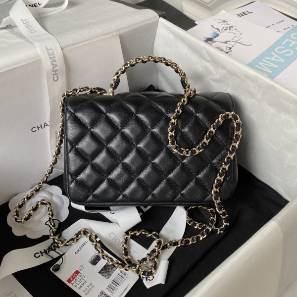 CL FLAP BAG WITH TOP HANDLE-18CM [AS4101-05] CELINE CHANEL ACCESSORIES LOEWE SHOES LOUIS VUITTON DIRO YSL OTHER BRAND HANDBAGS BALENCIAGA BOTTEGA VENETA GOYARD HERMES BURBERRY VALENTINO GUCCI FENDI MIUMIU CHLOE PRADA BVLGARI SUITCASE NEW ARRIVAL 