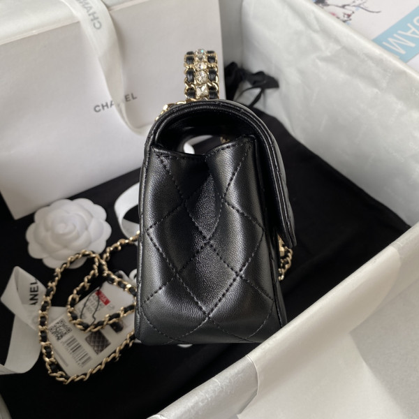 CL FLAP BAG WITH TOP HANDLE-18CM [AS4101-05] CELINE CHANEL ACCESSORIES LOEWE SHOES LOUIS VUITTON DIRO YSL OTHER BRAND HANDBAGS BALENCIAGA BOTTEGA VENETA GOYARD HERMES BURBERRY VALENTINO GUCCI FENDI MIUMIU CHLOE PRADA BVLGARI SUITCASE NEW ARRIVAL 