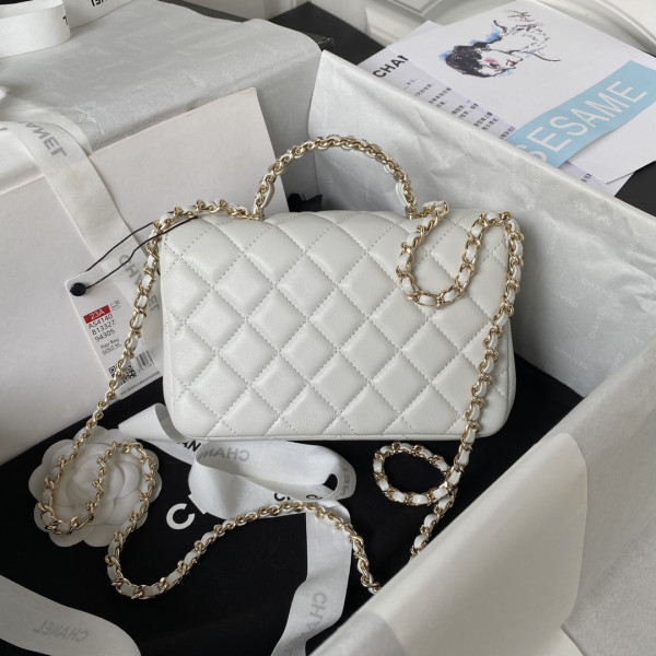 CL FLAP BAG WITH TOP HANDLE-18CM [AS4101-04] CELINE CHANEL ACCESSORIES LOEWE SHOES LOUIS VUITTON DIRO YSL OTHER BRAND HANDBAGS BALENCIAGA BOTTEGA VENETA GOYARD HERMES BURBERRY VALENTINO GUCCI FENDI MIUMIU CHLOE PRADA BVLGARI SUITCASE NEW ARRIVAL 