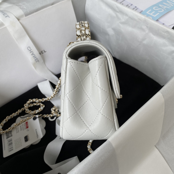 CL FLAP BAG WITH TOP HANDLE-18CM [AS4101-04] CELINE CHANEL ACCESSORIES LOEWE SHOES LOUIS VUITTON DIRO YSL OTHER BRAND HANDBAGS BALENCIAGA BOTTEGA VENETA GOYARD HERMES BURBERRY VALENTINO GUCCI FENDI MIUMIU CHLOE PRADA BVLGARI SUITCASE NEW ARRIVAL 
