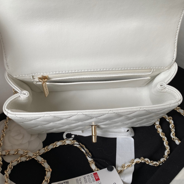 CL FLAP BAG WITH TOP HANDLE-18CM [AS4101-04] CELINE CHANEL ACCESSORIES LOEWE SHOES LOUIS VUITTON DIRO YSL OTHER BRAND HANDBAGS BALENCIAGA BOTTEGA VENETA GOYARD HERMES BURBERRY VALENTINO GUCCI FENDI MIUMIU CHLOE PRADA BVLGARI SUITCASE NEW ARRIVAL 