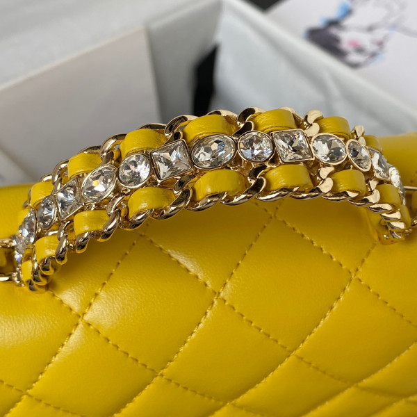 CL FLAP BAG WITH TOP HANDLE-18CM [AS4140-02] CELINE CHANEL ACCESSORIES LOEWE SHOES LOUIS VUITTON DIRO YSL OTHER BRAND HANDBAGS BALENCIAGA BOTTEGA VENETA GOYARD HERMES BURBERRY VALENTINO GUCCI FENDI MIUMIU CHLOE PRADA BVLGARI SUITCASE NEW ARRIVAL 