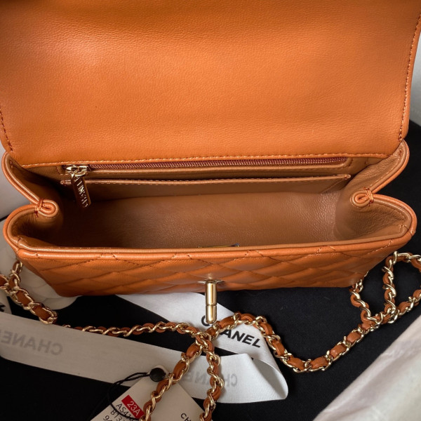 CL FLAP BAG WITH TOP HANDLE-18CM [AS4140-01] CELINE CHANEL ACCESSORIES LOEWE SHOES LOUIS VUITTON DIRO YSL OTHER BRAND HANDBAGS BALENCIAGA BOTTEGA VENETA GOYARD HERMES BURBERRY VALENTINO GUCCI FENDI MIUMIU CHLOE PRADA BVLGARI SUITCASE NEW ARRIVAL 