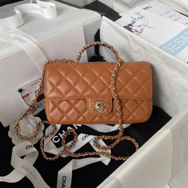 CL FLAP BAG WITH TOP HANDLE-21CM [AS4141-03] CELINE CHANEL ACCESSORIES LOEWE SHOES LOUIS VUITTON DIRO YSL OTHER BRAND HANDBAGS BALENCIAGA BOTTEGA VENETA GOYARD HERMES BURBERRY VALENTINO GUCCI FENDI MIUMIU CHLOE PRADA BVLGARI SUITCASE NEW ARRIVAL 