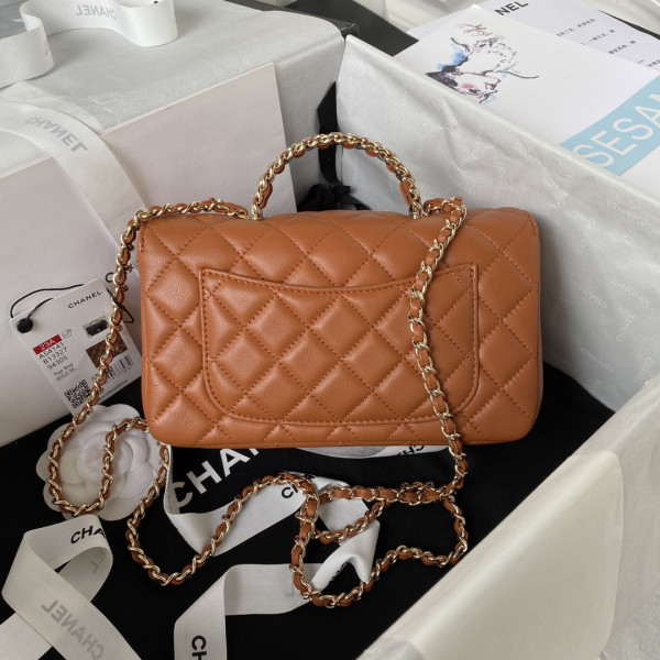CL FLAP BAG WITH TOP HANDLE-21CM [AS4141-03] CELINE CHANEL ACCESSORIES LOEWE SHOES LOUIS VUITTON DIRO YSL OTHER BRAND HANDBAGS BALENCIAGA BOTTEGA VENETA GOYARD HERMES BURBERRY VALENTINO GUCCI FENDI MIUMIU CHLOE PRADA BVLGARI SUITCASE NEW ARRIVAL 