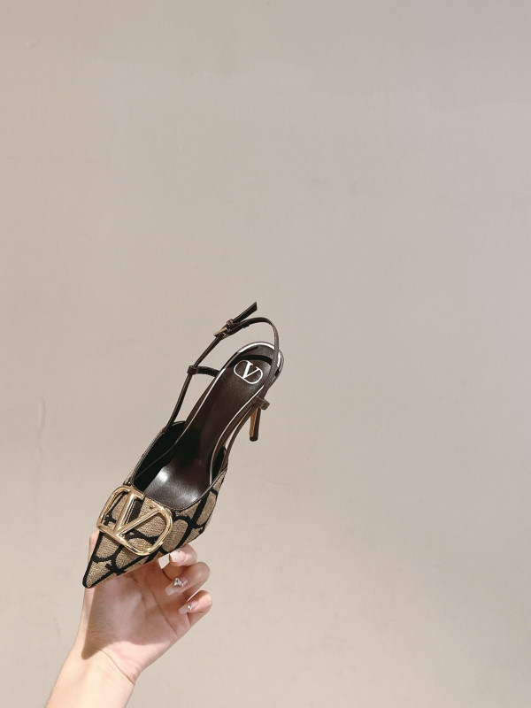 (image for) VALENTINO VLOGO SIGNATURE SLINGBACK PUMP IN TOILE ICONOGRAPHE