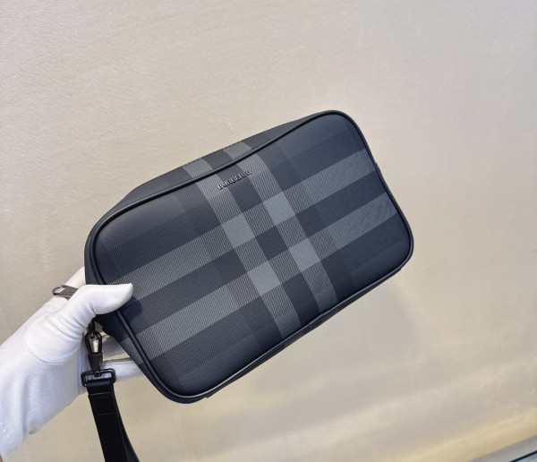 BURBERRY Check and Leather Pouch (image for) BURBERRY Check and Leather Pouch