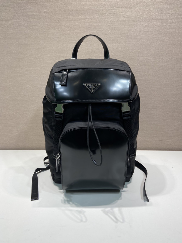 PRADA Re-Nylon and brushed leather backpack (image for) PRADA Re-Nylon and brushed leather backpack