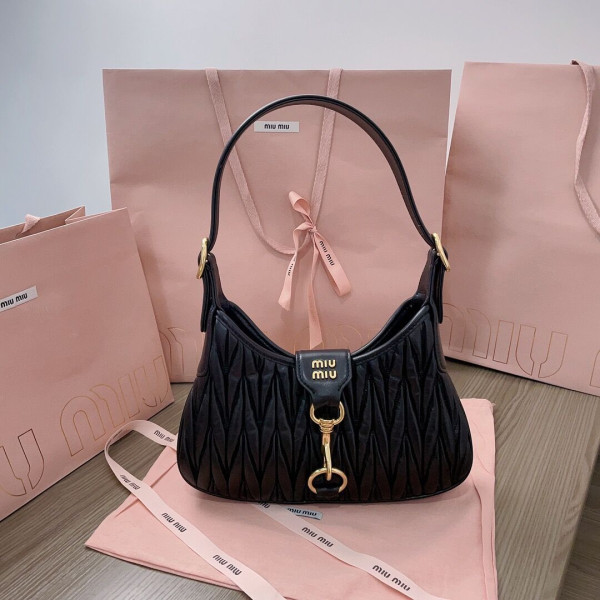 (image for) MIUMIU Matelassé nappa leather hobo bag