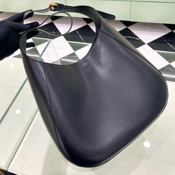 (image for) PRADA Large leather shoulder bag with topstitching