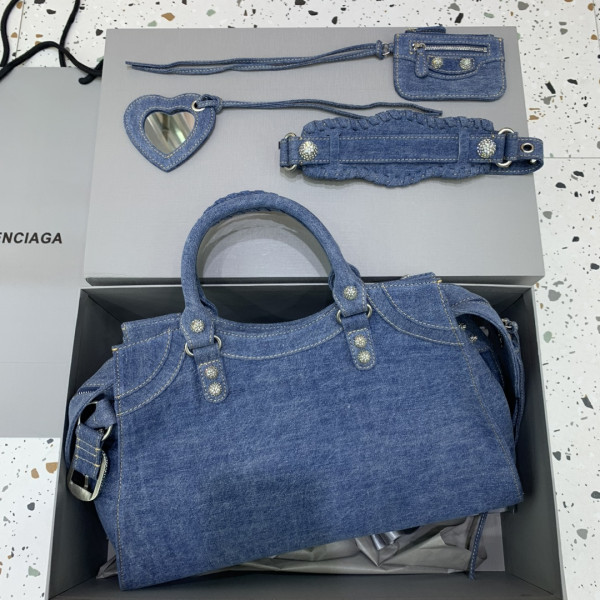 (image for) BALENCIAGA WOMEN'S NEO CAGOLE CITY HANDBAG WITH RHINESTONES