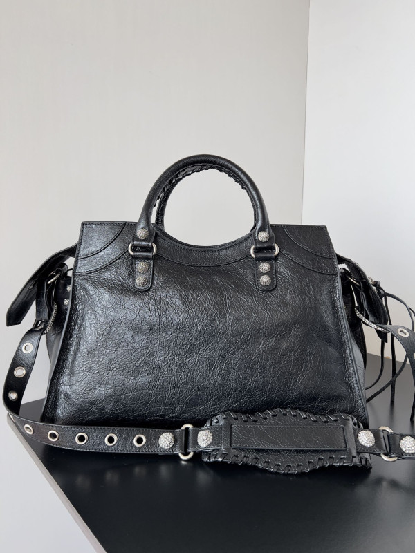 (image for) BALENCIAGA WOMEN'S NEO CAGOLE CITY HANDBAG WITH RHINESTONES