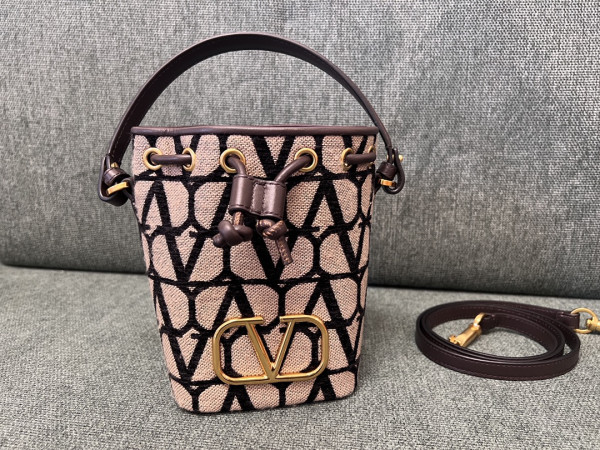 (image for) VALENTINO VLOGO Iconographe Mini Canvas Bucket Bag