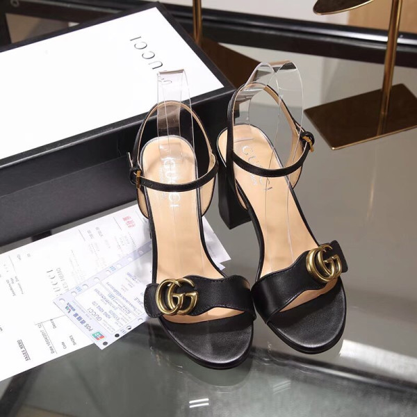 GUCCI Leather mid-heel sandal [C1M1W-101032] CELINE CHANEL ACCESSORIES LOEWE SHOES LOUIS VUITTON DIRO YSL OTHER BRAND HANDBAGS BALENCIAGA BOTTEGA VENETA GOYARD HERMES BURBERRY VALENTINO GUCCI FENDI MIUMIU CHLOE PRADA BVLGARI SUITCASE NEW ARRIVAL 