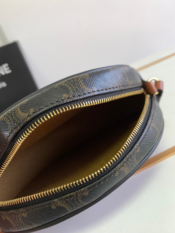 (image for) OVAL BAG CUIR TRIOMPHE IN TRIOMPHE CANVAS AND CALFSKIN TAN