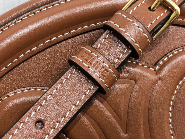 (image for) OVAL BAG CUIR TRIOMPHE IN TRIOMPHE CANVAS AND CALFSKIN TAN