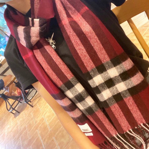 Burberry Check Cashmere Scarf (image for) Burberry Check Cashmere Scarf