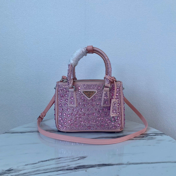 (image for) PRADA Galleria satin mini-bag with crystals