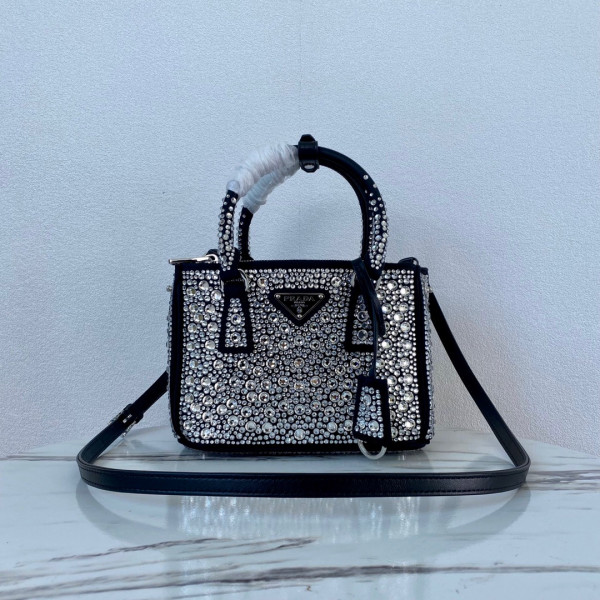 (image for) PRADA Galleria satin mini-bag with crystals