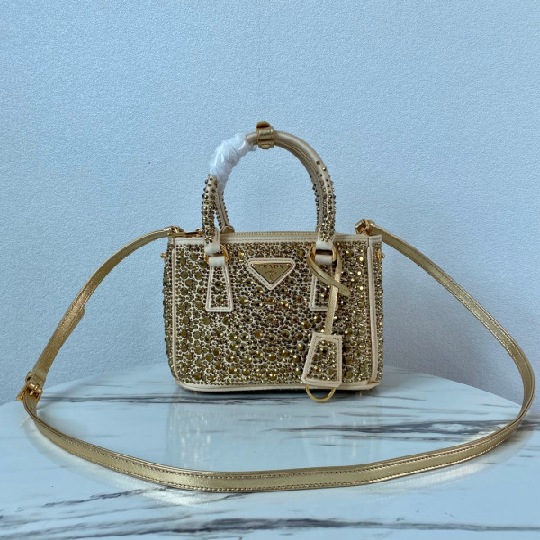 (image for) PRADA Galleria satin mini-bag with crystals
